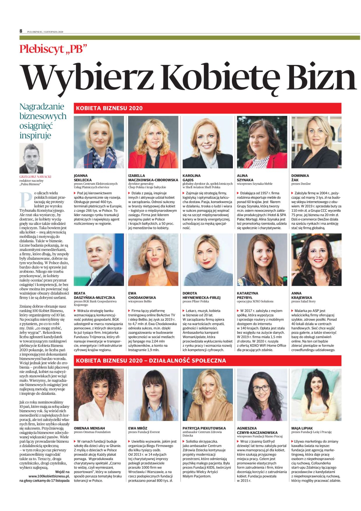 Kobieta Biznesu 2020 1strona